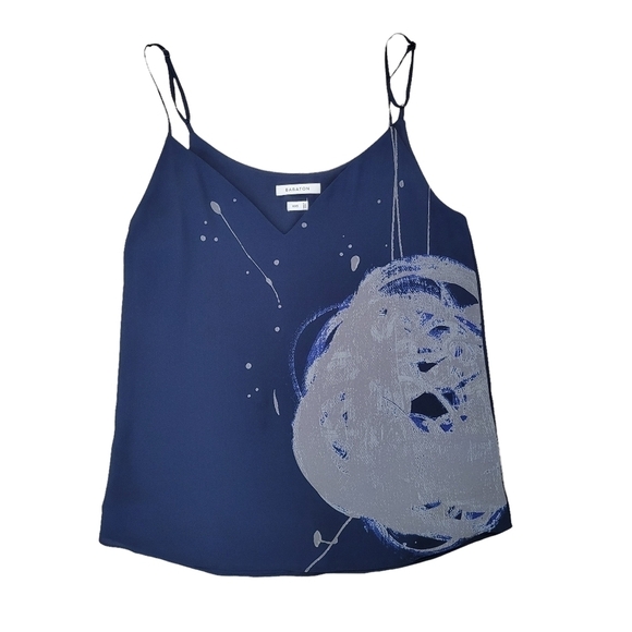 Aritzia Babaton Everly camisole navy blue abstract print XXS - Picture 11 of 12